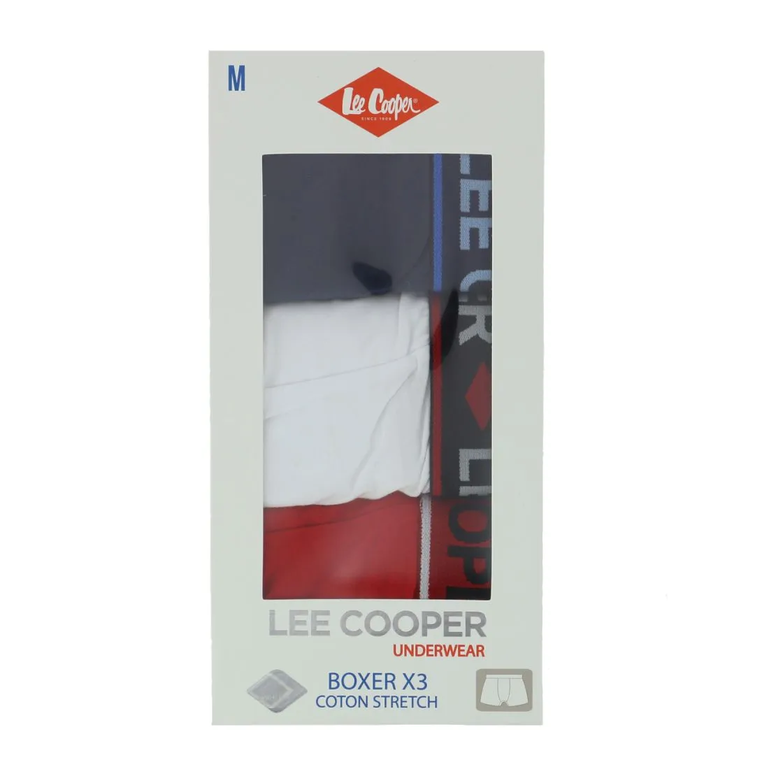 3 Boxers Lee Cooper, Nathan, Marine Blanc Rouge