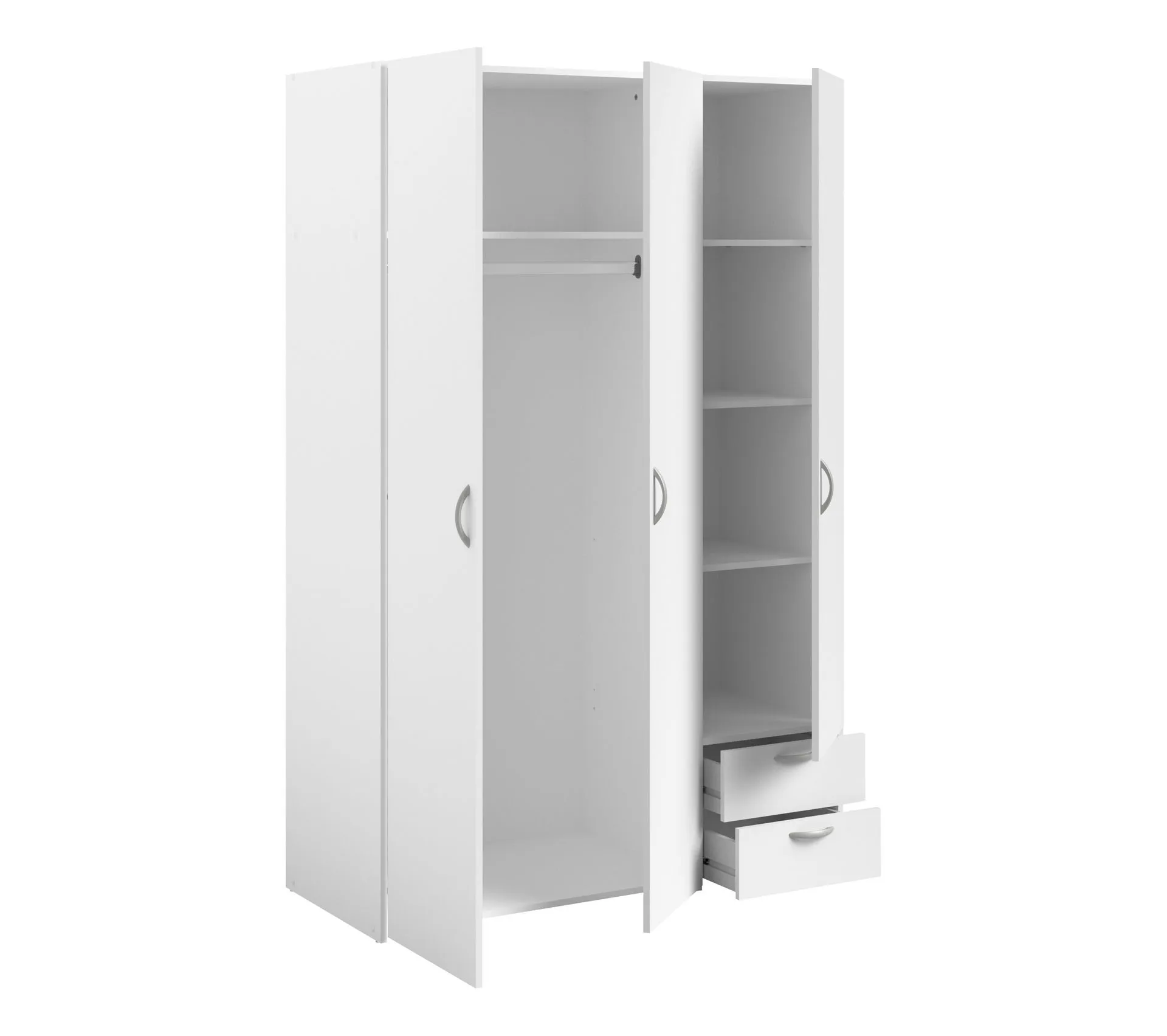 Armoire DAILY 3 portes 2 tiroirs Blanc