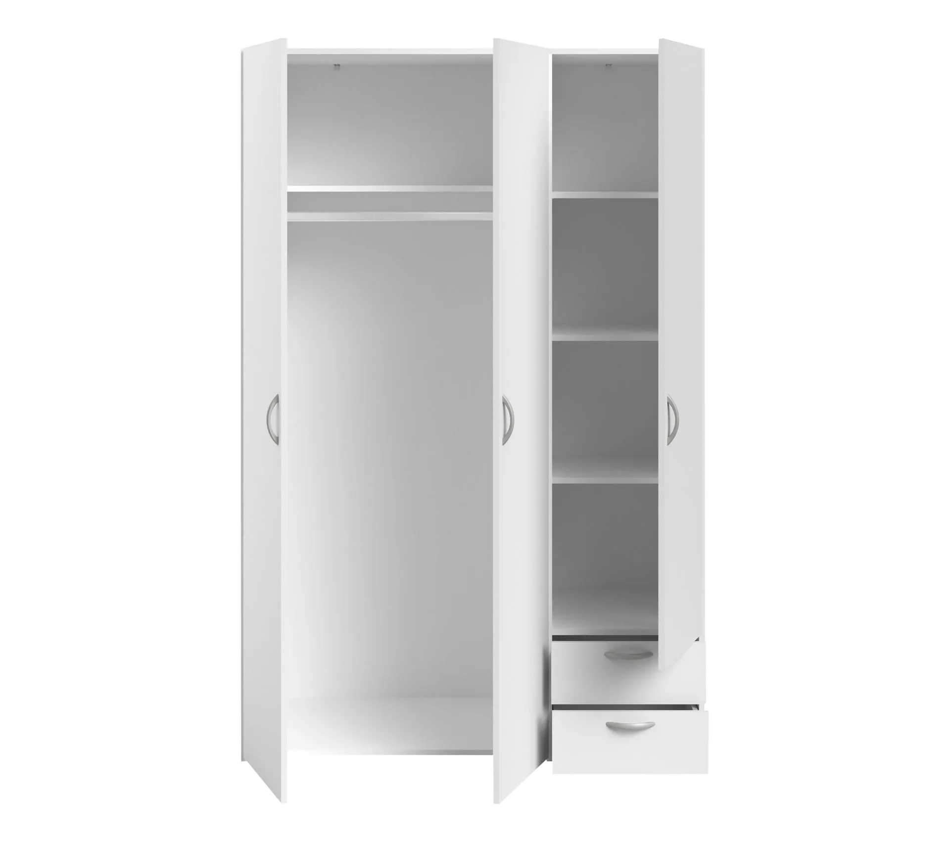 Armoire DAILY 3 portes 2 tiroirs Blanc