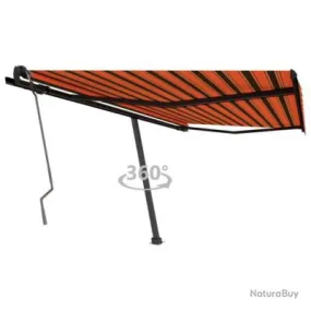 Auvent manuel rétractable sur pied 450x350 cm Orange et marron