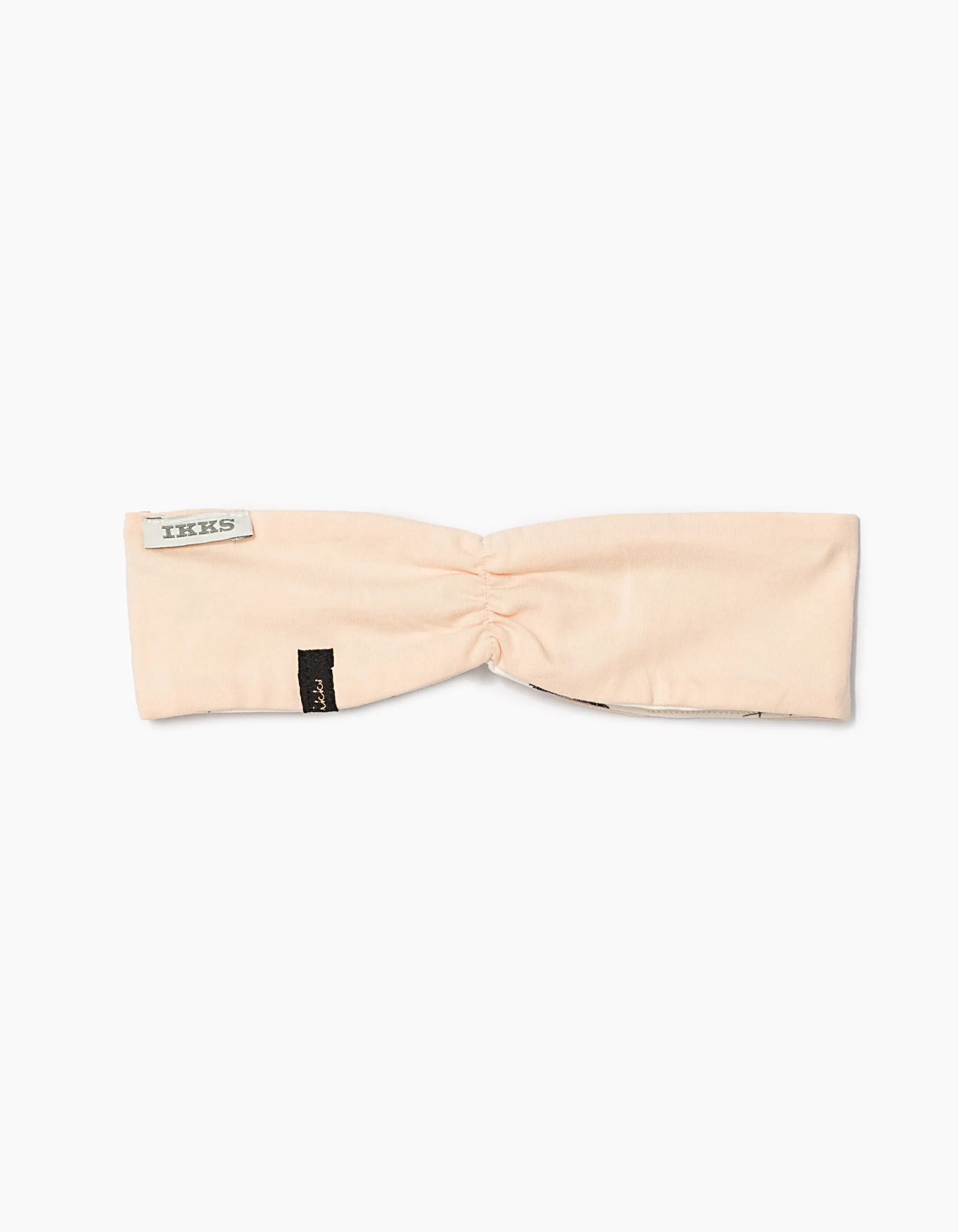 Bandeau réversible rose et imprimé bébé fille 