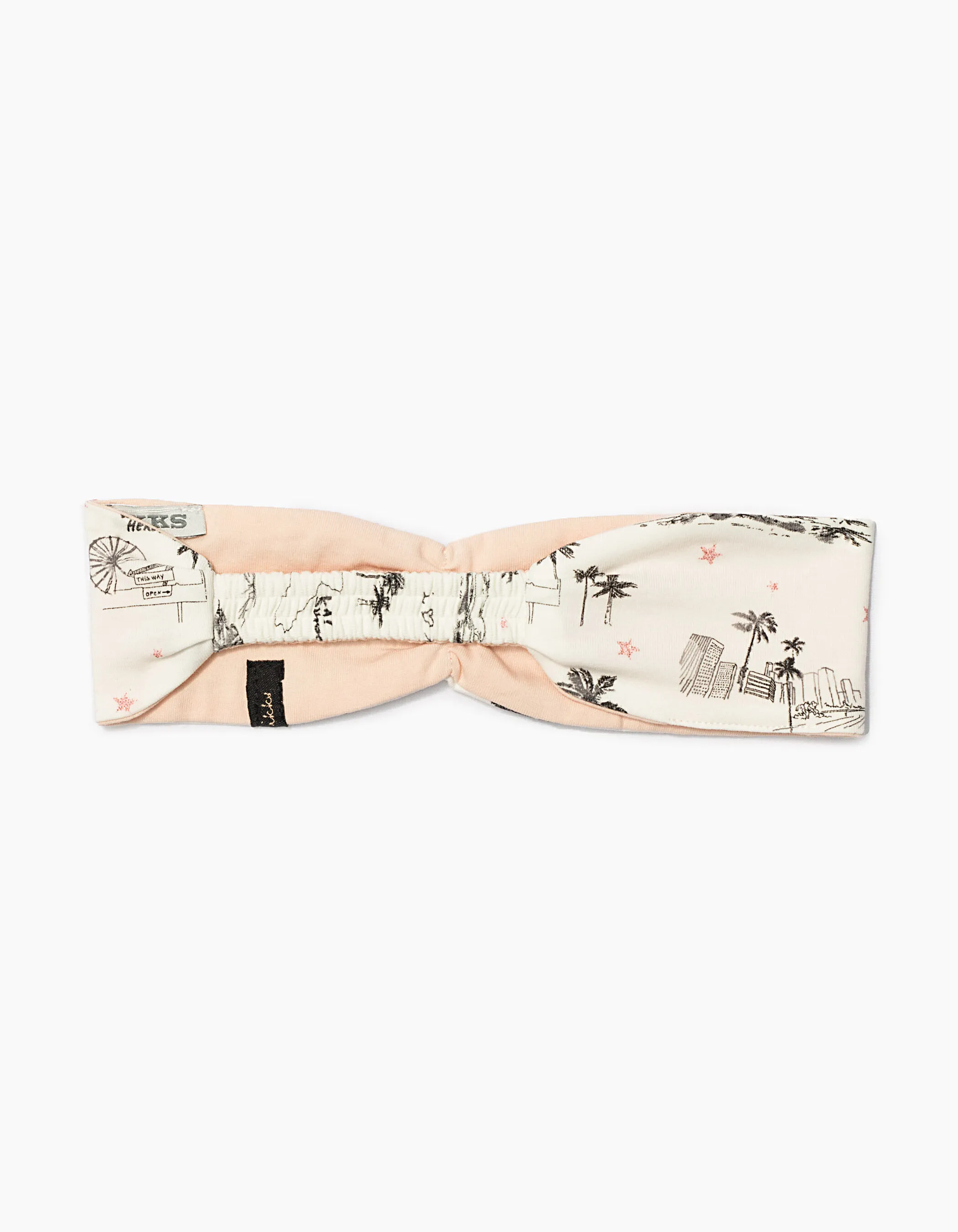 Bandeau réversible rose et imprimé bébé fille 