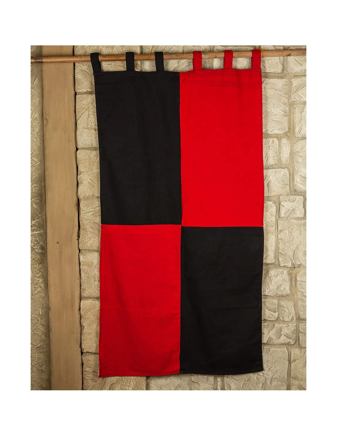 Banderole en coton épais 160 x 75 cm. (noir rouge) ⚔️ Boutique Épées