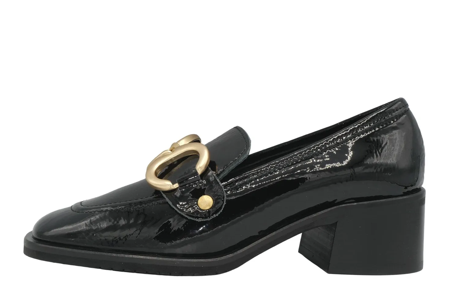 Bencivenga mocassin dora moc vernis noir