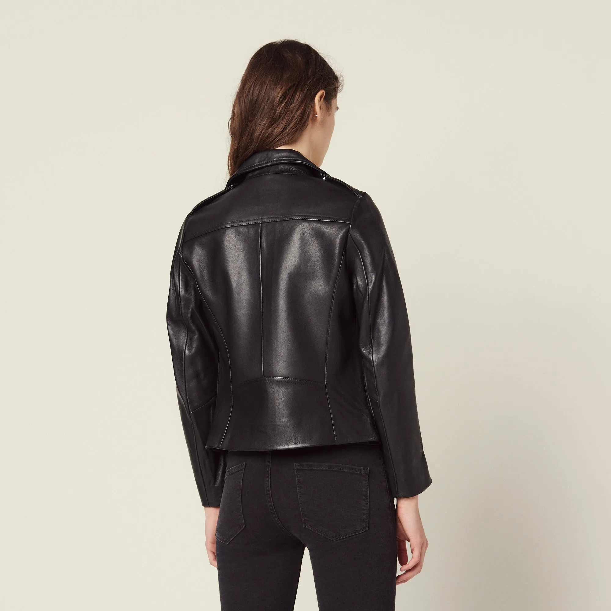 Blouson biker en cuir