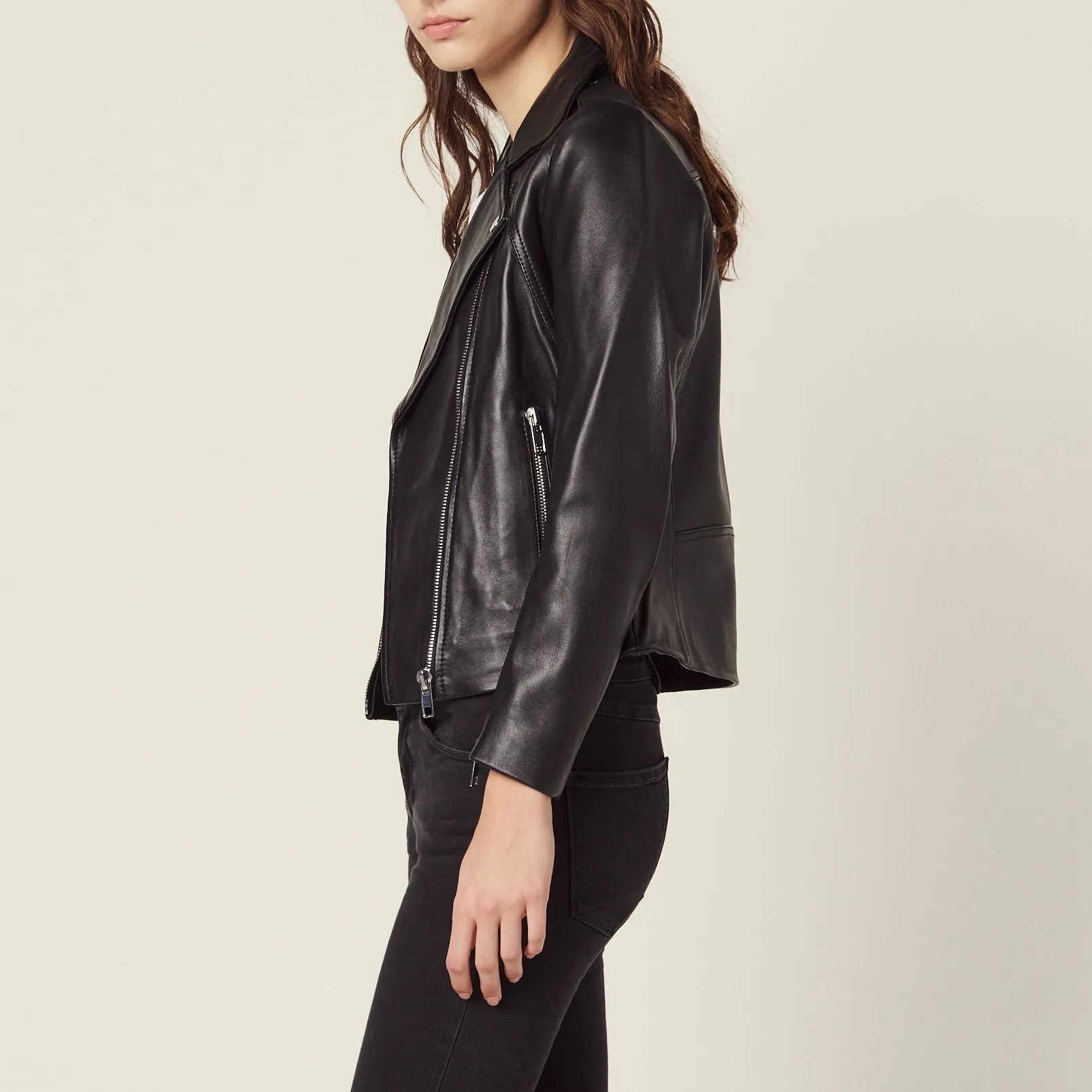 Blouson biker en cuir