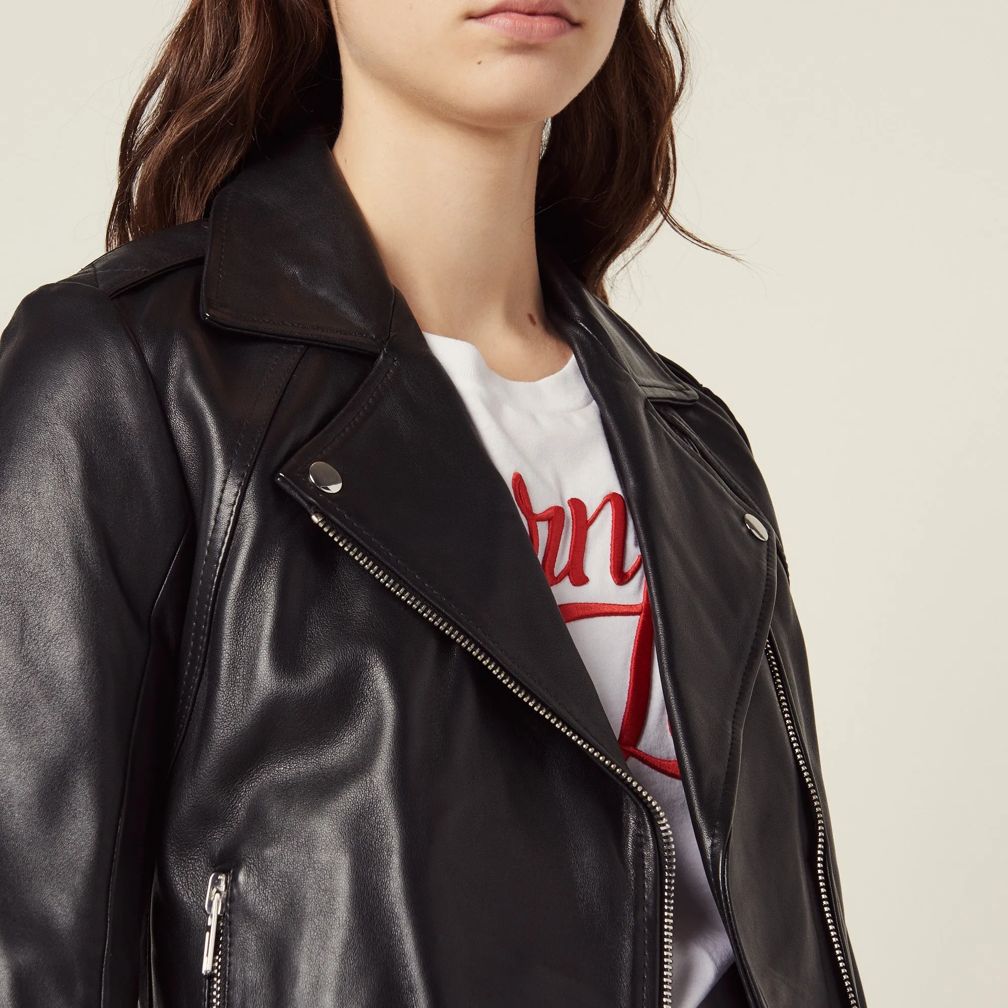 Blouson biker en cuir