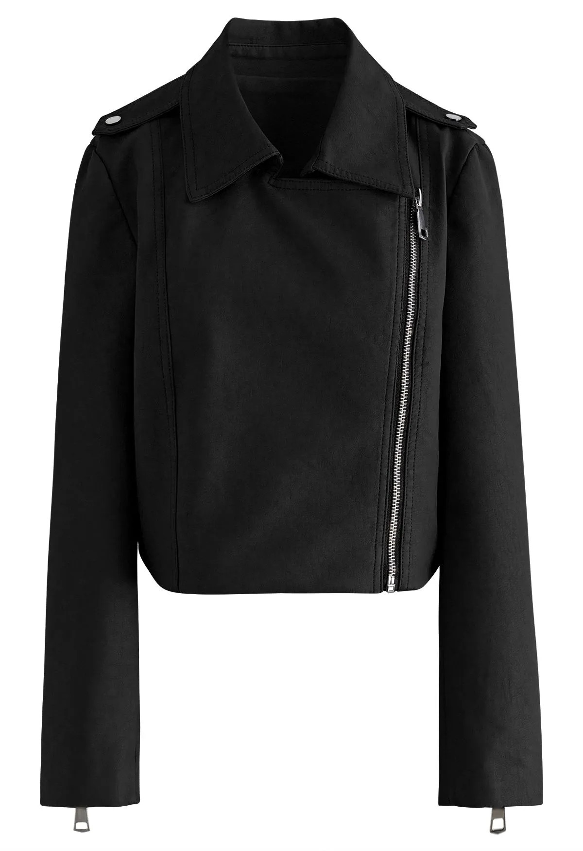 Blouson de moto Edgy en similicuir noir