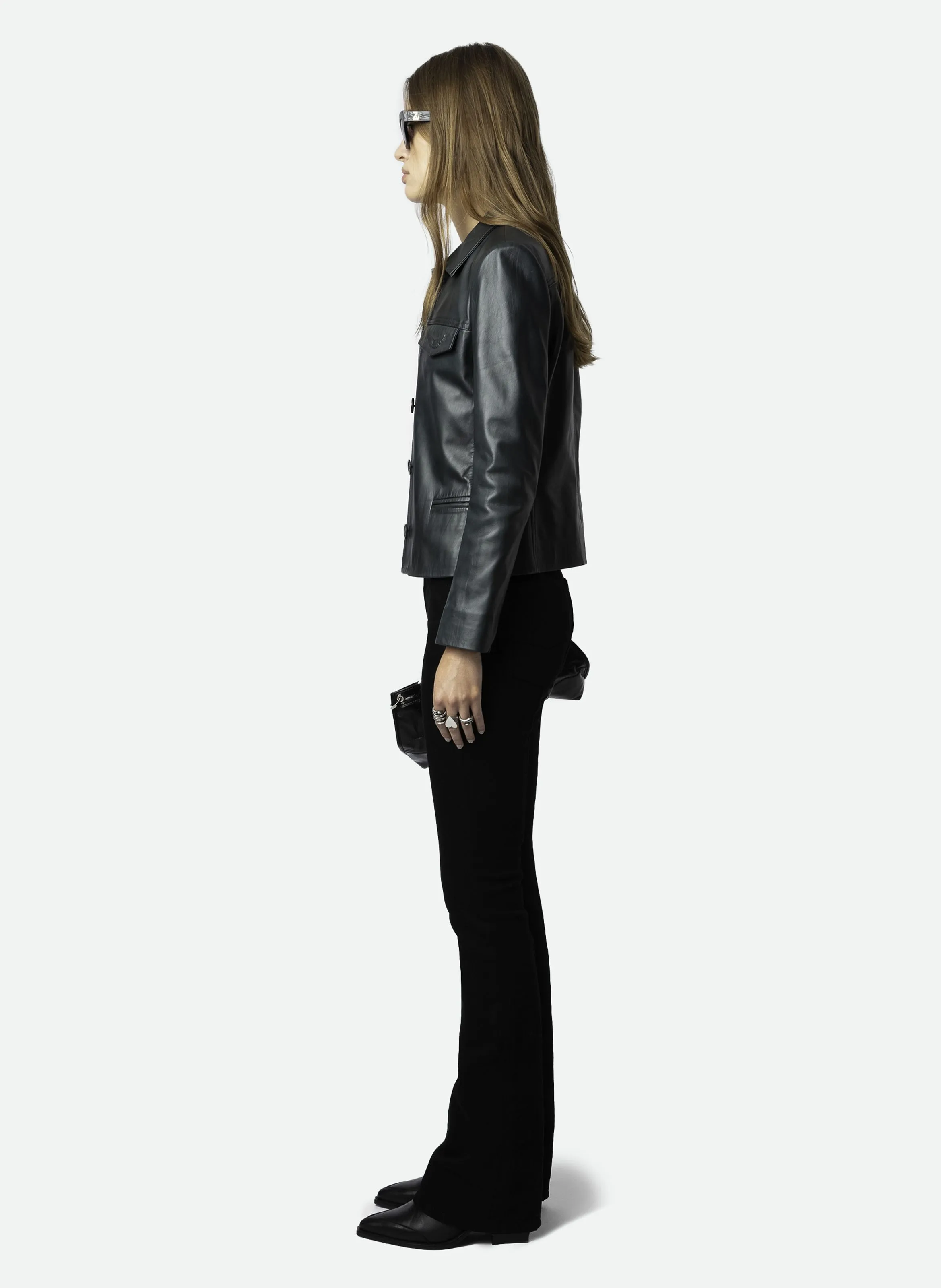 BLOUSON DROIT EN CUIR LIAM - ZADIG&VOLTAIRE pour FEMME | Printemps