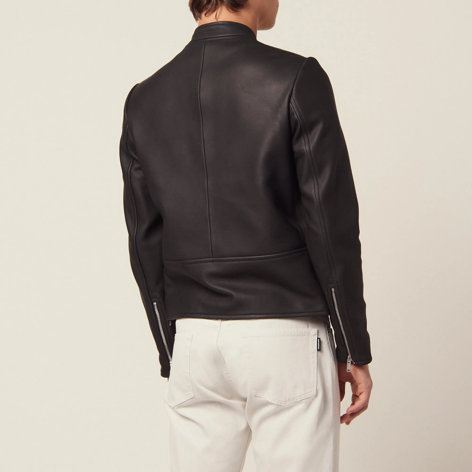 Blouson en cuir zippé