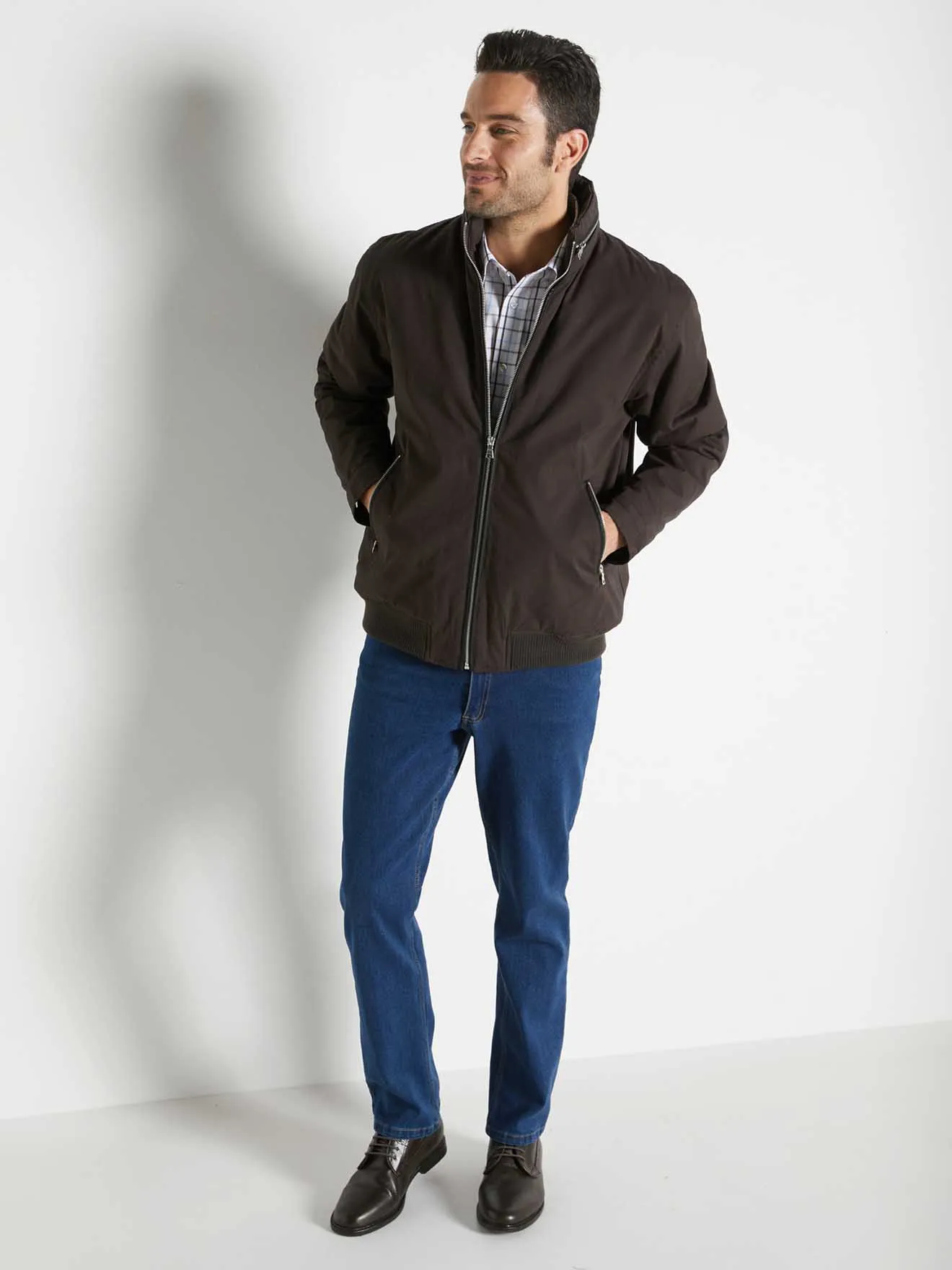 Blouson zippé pur coton déperlant