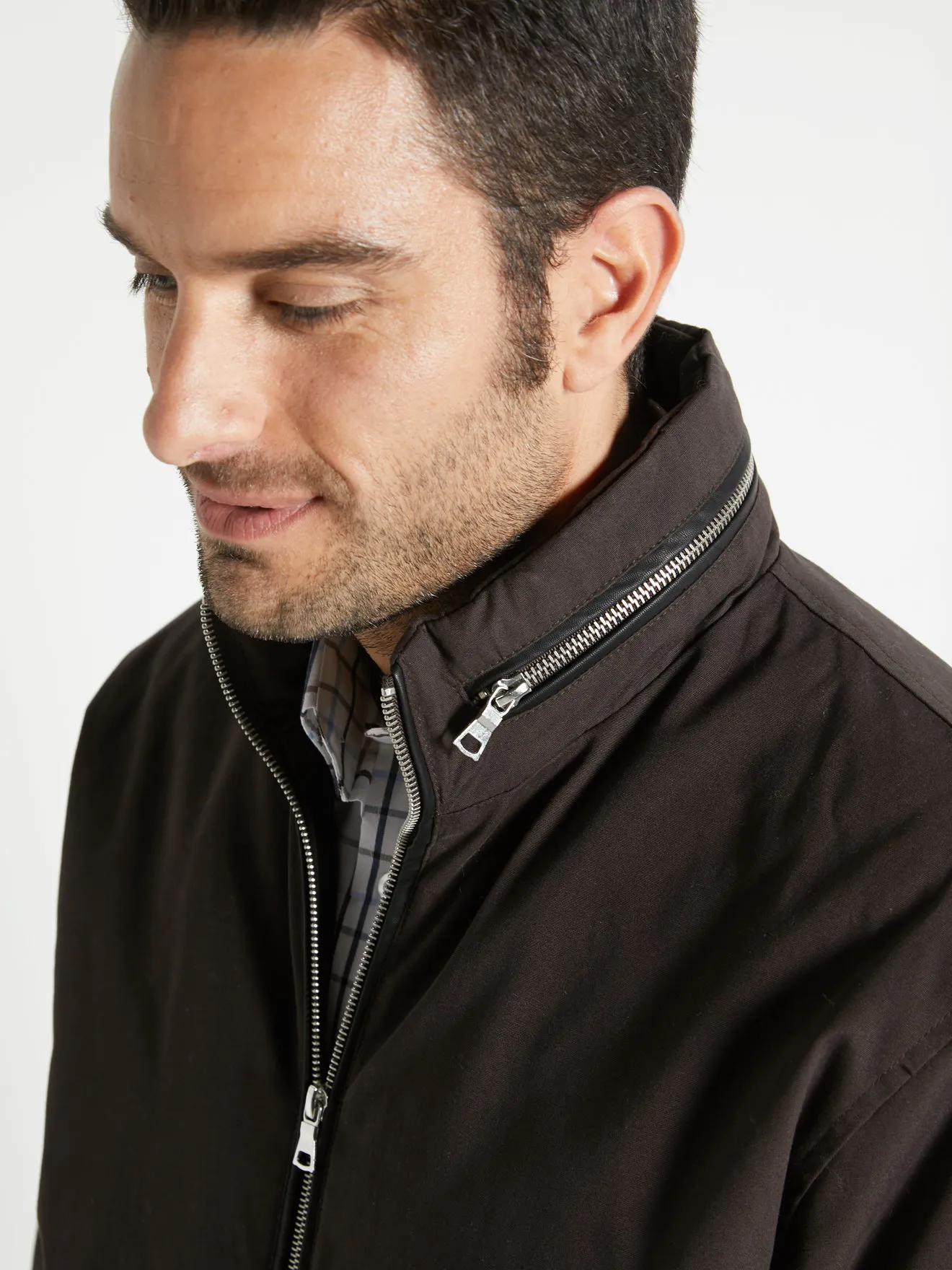 Blouson zippé pur coton déperlant