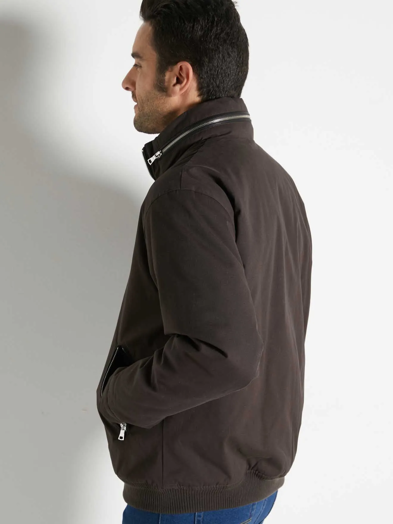 Blouson zippé pur coton déperlant