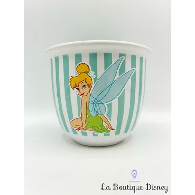 Bol Fée Clochette rayures Disney Store 2014 mug Peter Pan vert blanc