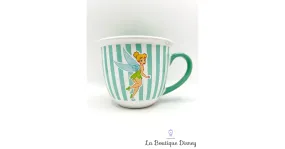 Bol Fée Clochette rayures Disney Store 2014 mug Peter Pan vert blanc