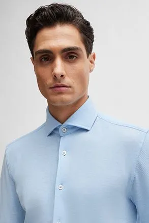 BOSS Chemise Hal Jersey Bleu Clair 50513647-450 commander en