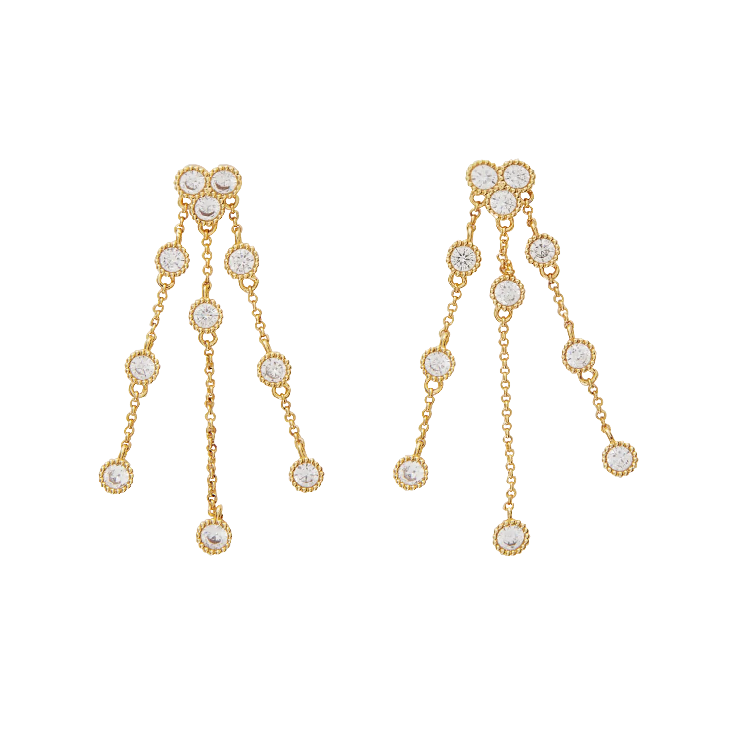 BOUCLES D'OREILLES PENDANTES à STRASS EN LAITON - MAJE pour FEMME | Printemps