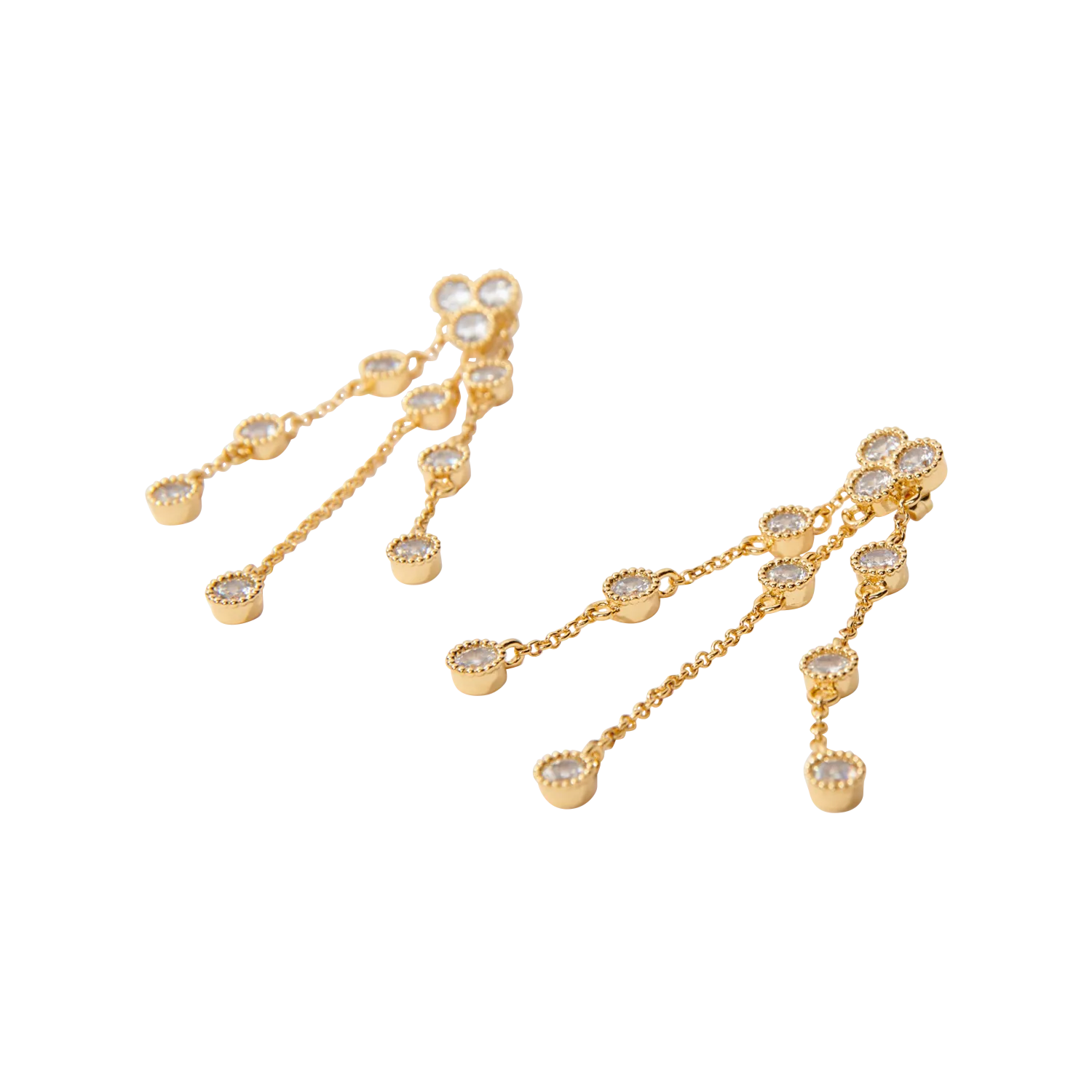 BOUCLES D'OREILLES PENDANTES à STRASS EN LAITON - MAJE pour FEMME | Printemps