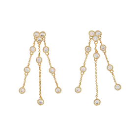 BOUCLES D'OREILLES PENDANTES à STRASS EN LAITON - MAJE pour FEMME | Printemps