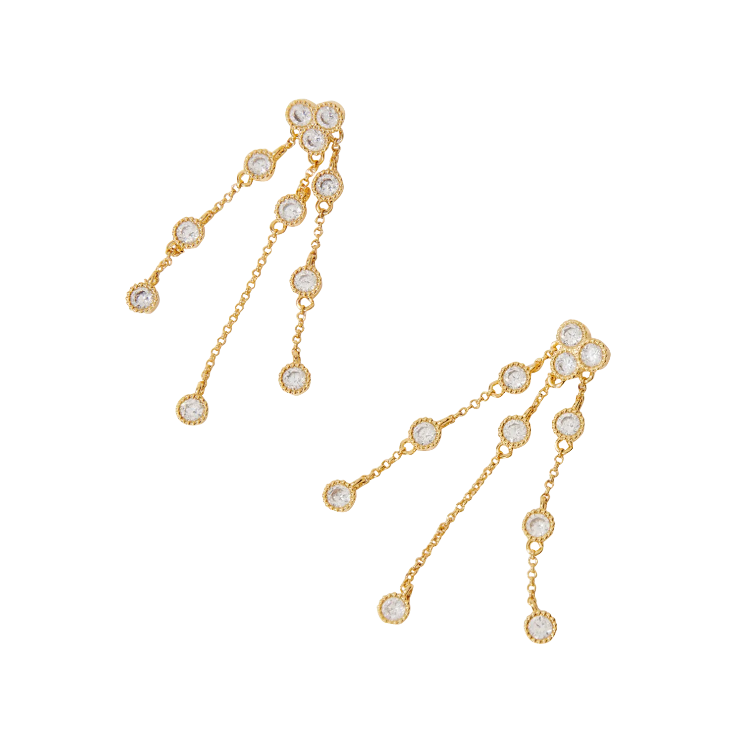 BOUCLES D'OREILLES PENDANTES à STRASS EN LAITON - MAJE pour FEMME | Printemps