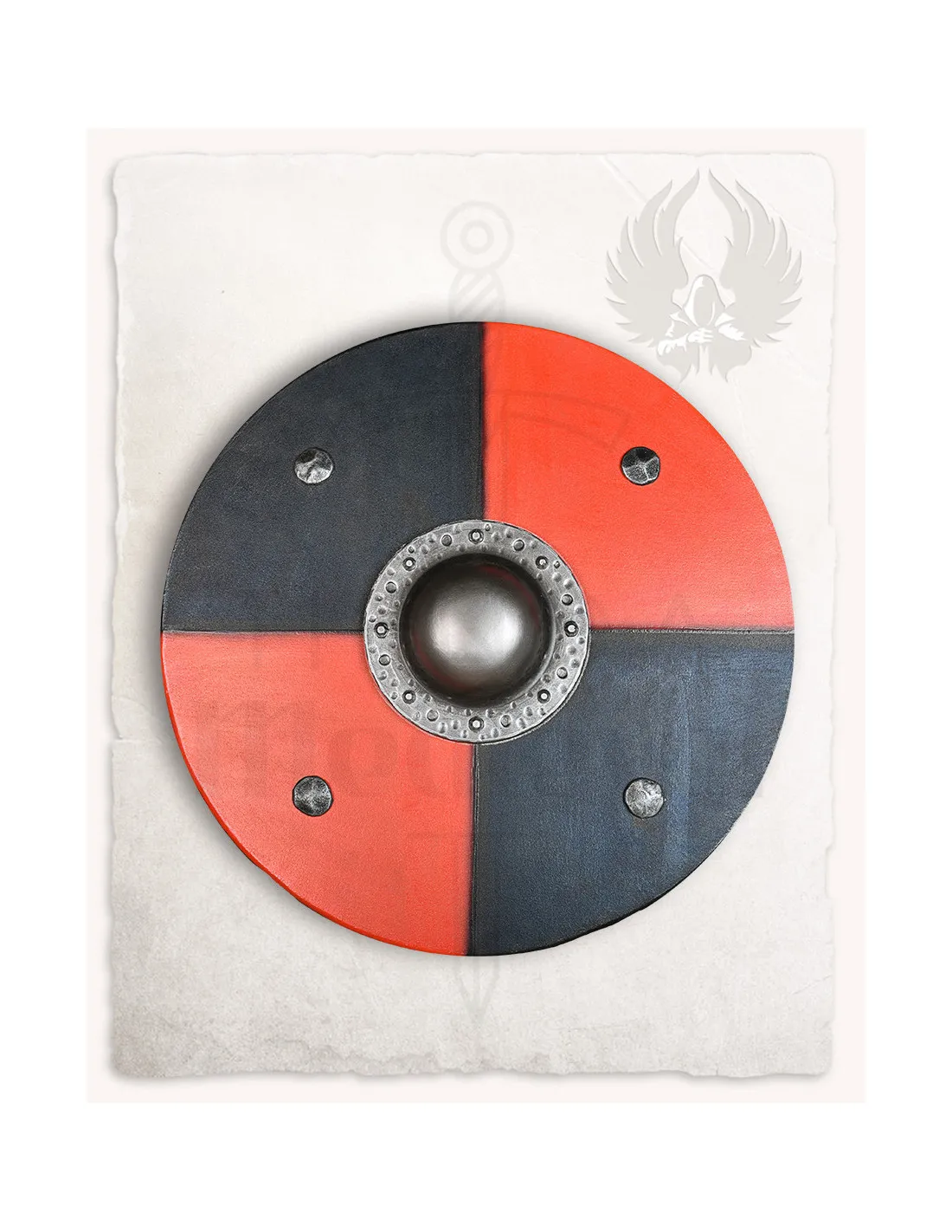 Bouclier Viking rond modèle Rorrik, rouge-noir ⚔️ Tienda Medieval - ⚔️ Boutique-Epees