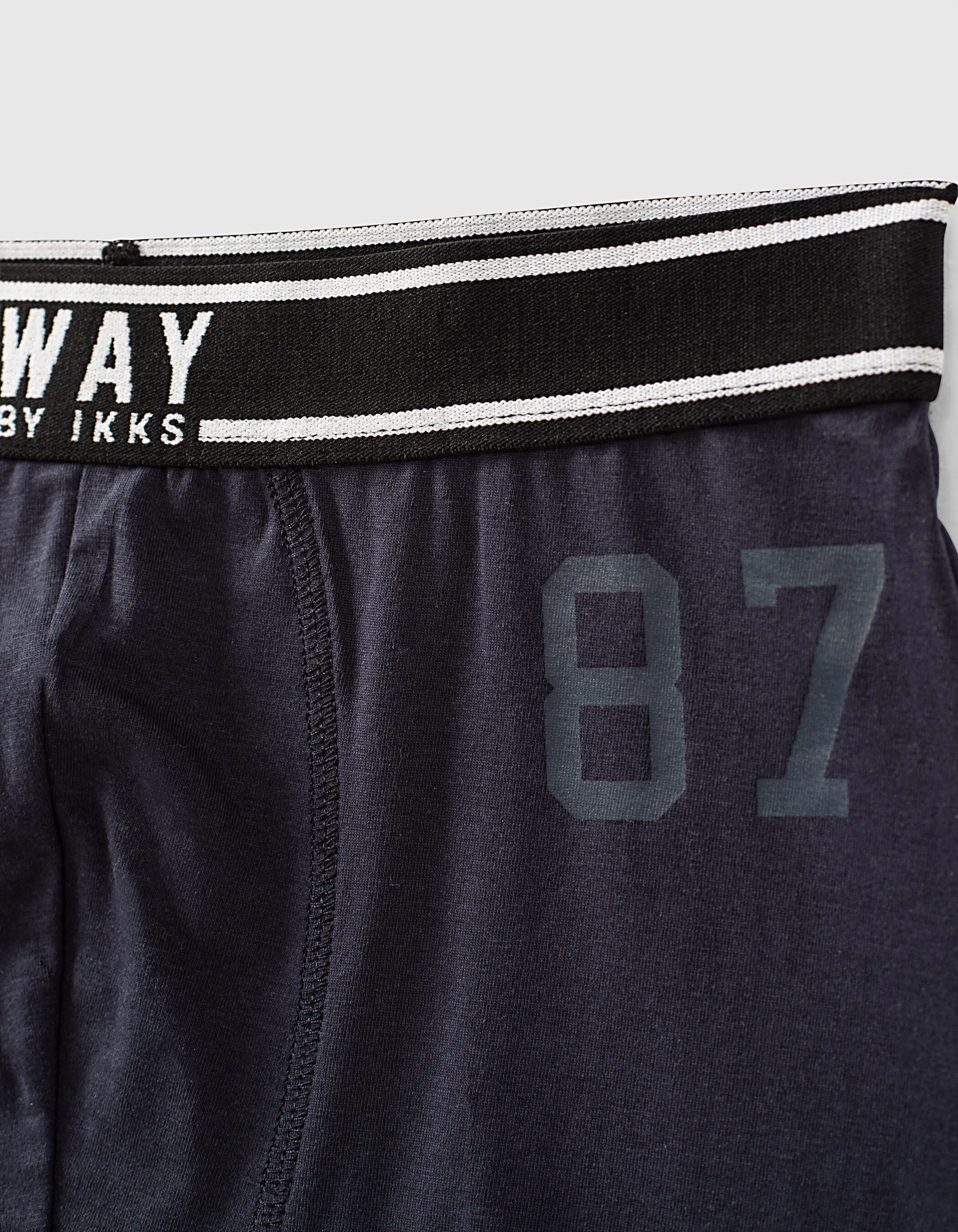 Boxers navy imprimé typo et gris garçon 