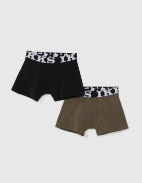 Boxers noir et kaki garçon