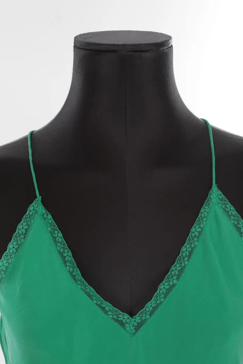 Camisole en soie Zadig & Voltaire vert. Matière principale soie. Taille 40.