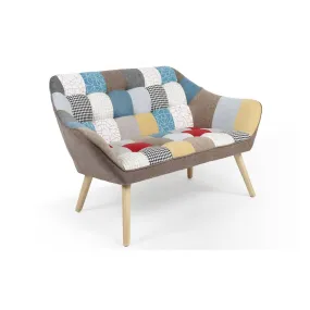 Canapé 2 places Scandinave Zentao effet patchwork Tissu Multicolore | 3 Suisses