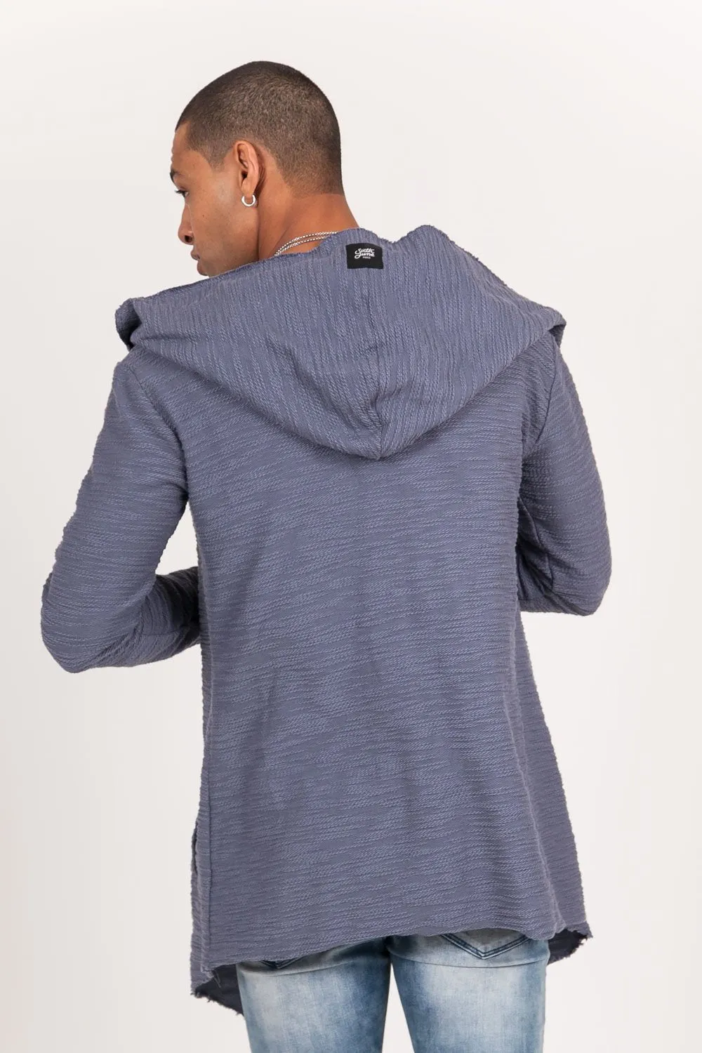 Cape coton flammé bleu gris