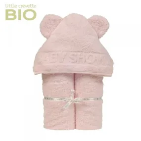 Cape de bain bébé coton bio Rose Pâle