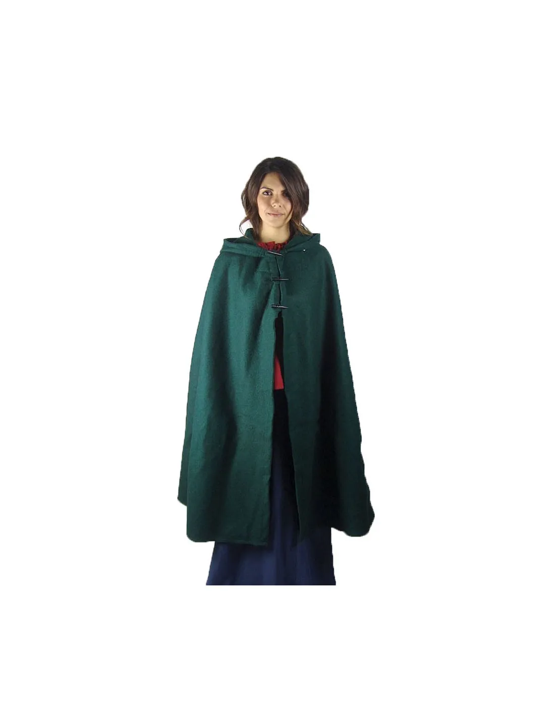 Cape médiévale courte pour dame modèle Marie, couleur verte ⚔️ Boutique Épées