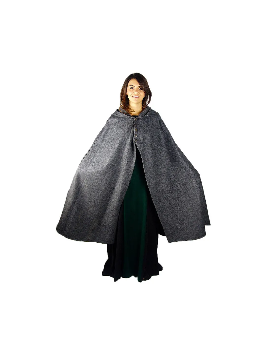 Cape médiévale courte pour dames, modèle Heidi, couleur grise ⚔️ Boutique Épées