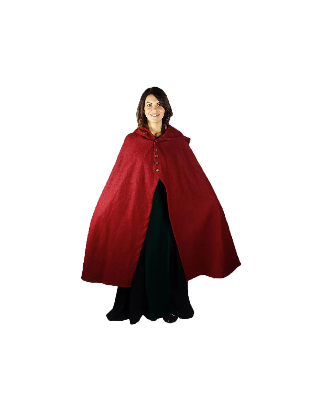 Cape médiévale courte pour dames, modèle Heidi, couleur rouge ⚔️ Boutique Épées