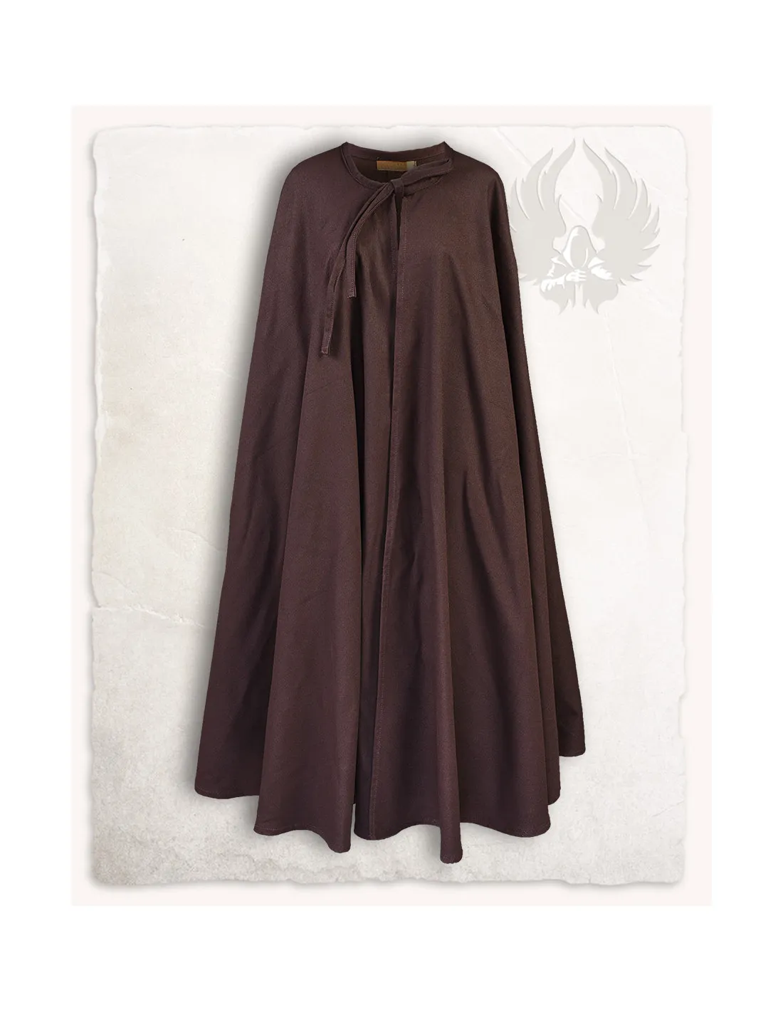 Cape médiévale en coton marron modèle Rudolf ⚔️ Boutique Épées