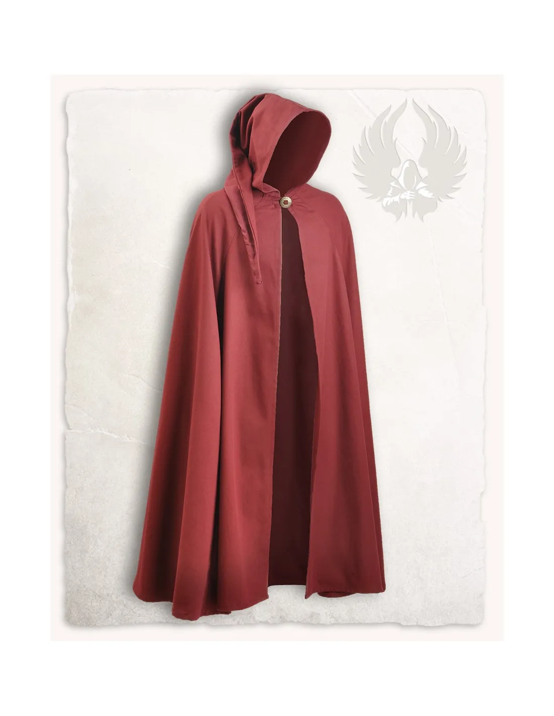 Cape médiévale en coton modèle Gora, couleur bordeaux ⚔️ Boutique Épées