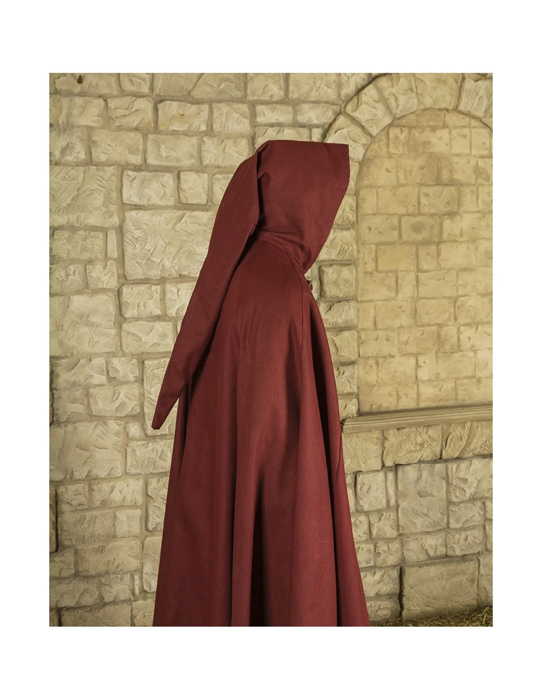 Cape médiévale en coton modèle Gora, couleur bordeaux ⚔️ Boutique Épées