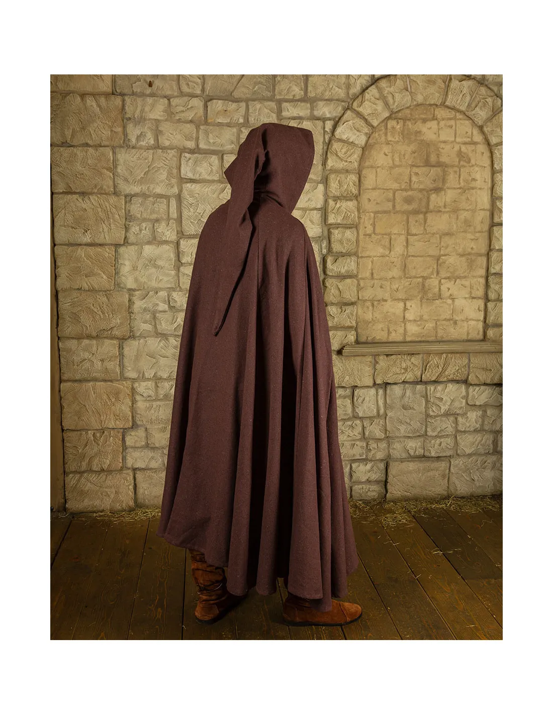 Cape médiévale en coton modèle Gora, couleur marron ⚔️ Boutique Épées