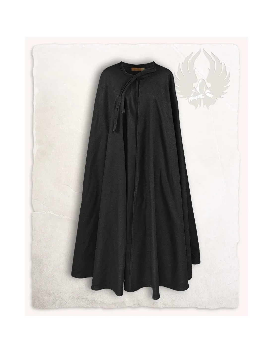 Cape médiévale en coton noir modèle Rudolf ⚔️ Boutique Épées