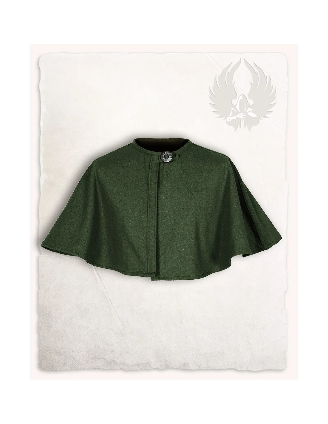 Cape médiévale en toile modèle Bron, vert ⚔️ Boutique Épées