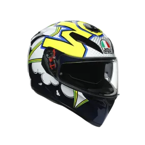 CASQUE AGV K3 SV MULTI BUBBLE BLEU BLANC JAUNE