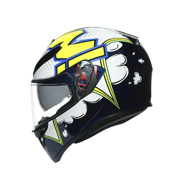 CASQUE AGV K3 SV MULTI BUBBLE BLEU BLANC JAUNE