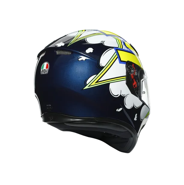 CASQUE AGV K3 SV MULTI BUBBLE BLEU BLANC JAUNE