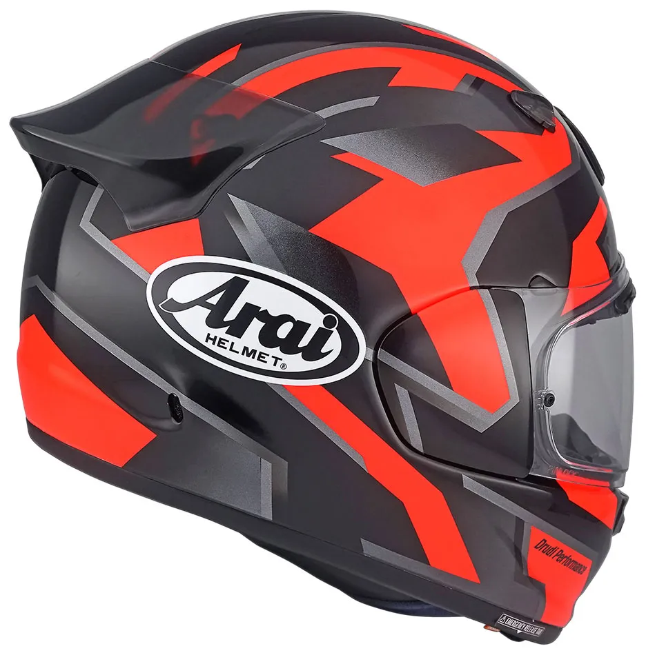 Casque Arai Quantic Robotik red, intégral moto rouge ECE 22 06