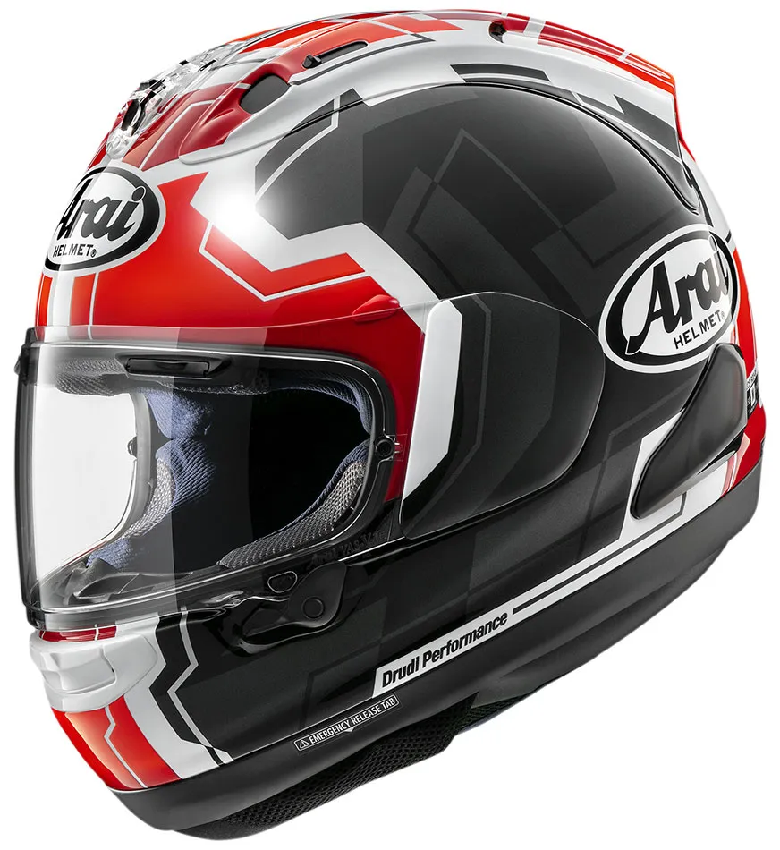 Casque Arai RX7 V EVO JR65 red, intégral moto rouge ece 22 06