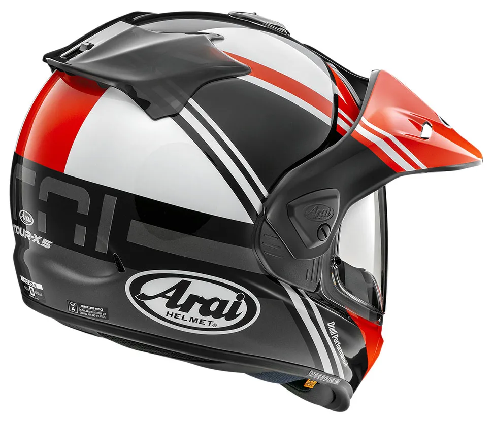 Casque Arai Tour X5 cosmic red, casque adventure rouge et noir