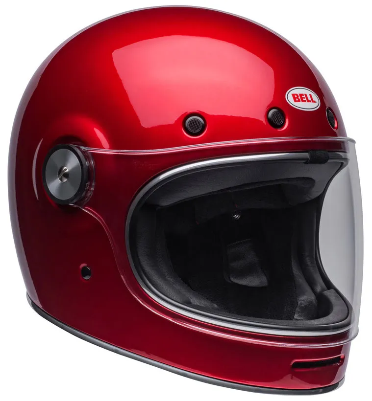 Casque Bell Bullitt gloss candy red, intégral moto vintage rouge