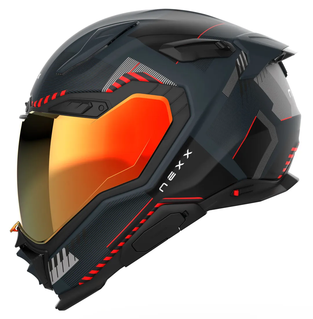 Casque Nexx X.WST3 Fluence gris rouge mat, intégral moto