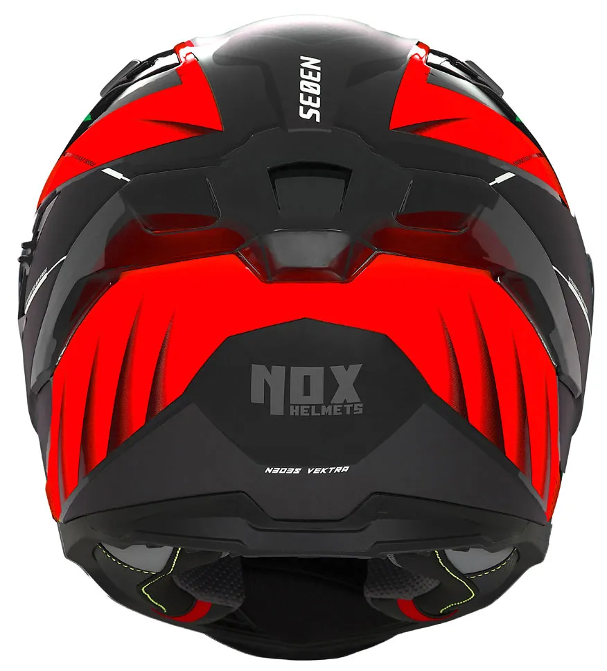 Casque Nox N303-S Vektra noir mat rouge, intégral ECE 22 06