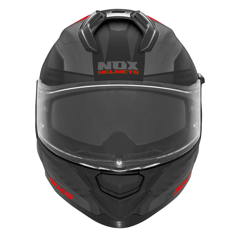 Casque Nox N304-S Carver noir mat rouge, intégral ECE 22 06